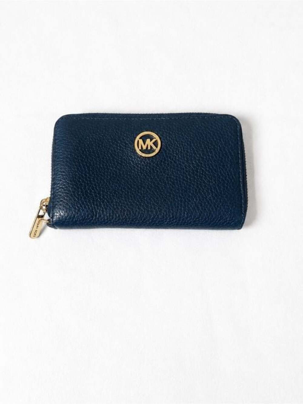 Michael Kors Navy Blue Leather Zip Around Wallet